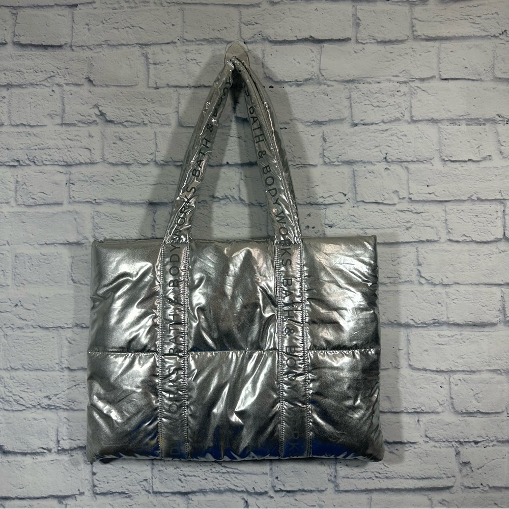Bath and Body Works Silver Puffer Limited Edition 2024 Tote Bag